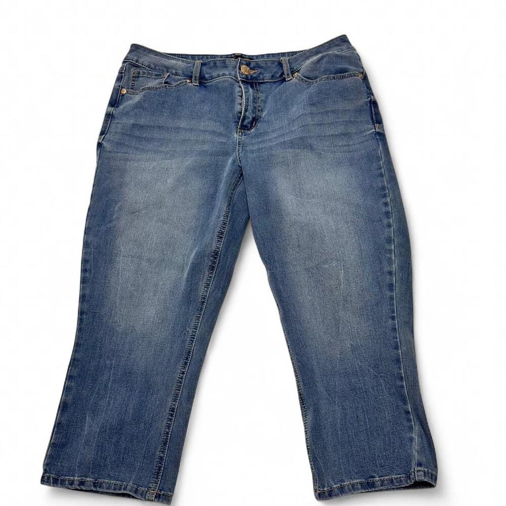 Seven 7 Vintage Capri Blue Jean Denim Super Great Fit Jeans Size 14 Women